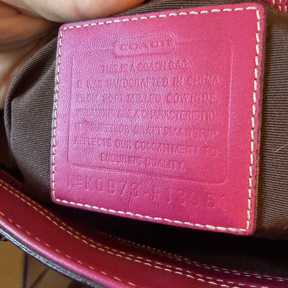 Coach Hampton VTG Pink Fuchsia Pebbled Leather Carryall Shoulder Bag F13961 Y2K